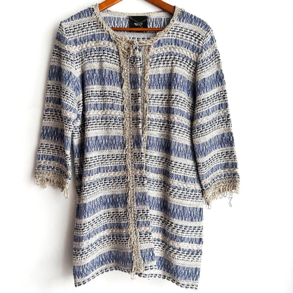 Siste's Made in Italy Textured Knit Multicolor Cardigan XL